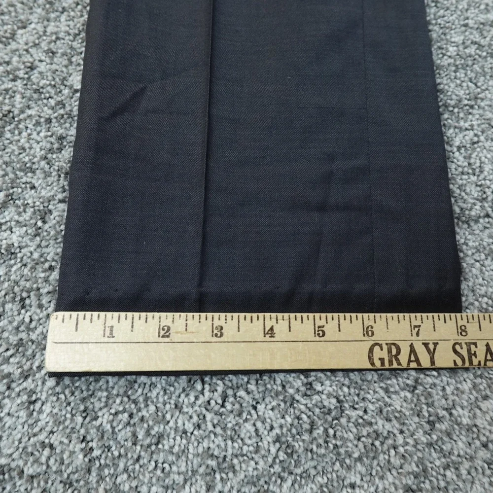 Coogi Pants Mens 38X31 Black Gray Wool Chino Trouser Dress Slacks Flat‎ Front